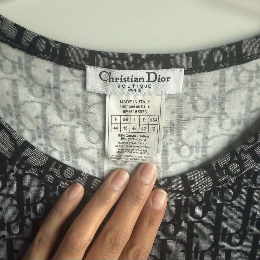 Dior Black and White Fitted Long Sleeve Top Size 44 NWT - Picture 4 of 6